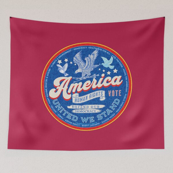 Aperçu de l'œuvre PMD00906 Le design patriotique de l'aigle américain de Progressive Movement Designs montre que vous soutenez la démocratie et les objectifs progressistes des progressistes, des démocrates, des indépendants et des libéraux créée et vendue par ProgressiveLeft.