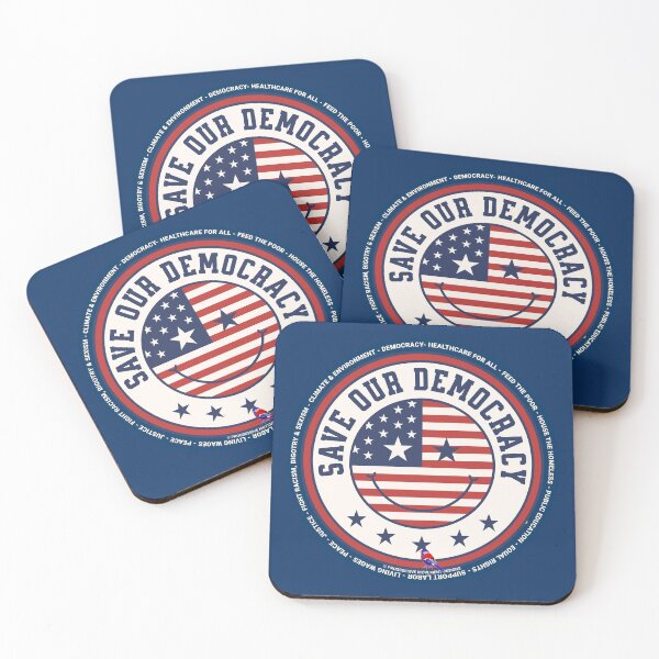 Item preview, PMD00907 Progressive Movement Designs patriotic American flag design shows you support democracy progressive goals for Progressives Democrats Independents Liberals designed and sold by ProgressiveLeft.