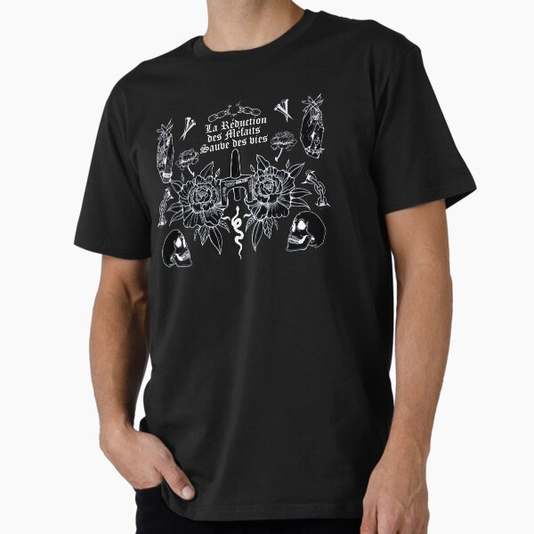 Item preview, Harm reduction saves lives, drawing by Mélodie Talbot - Black background designed and sold by AQPSUD.