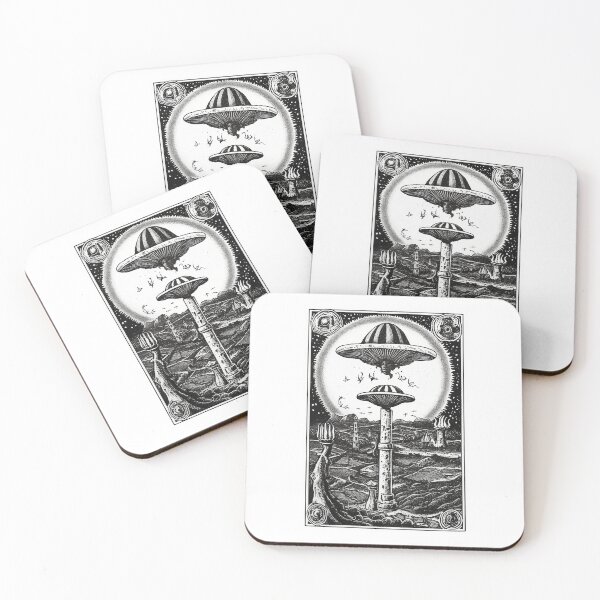 Item preview, Mushroom UFO Abduction Card designed and sold by keenaesthetic.