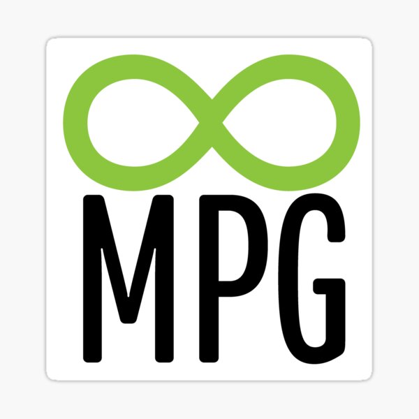 infinite miles per gallon, sustainable, cyclist, electric vehicle Sticker