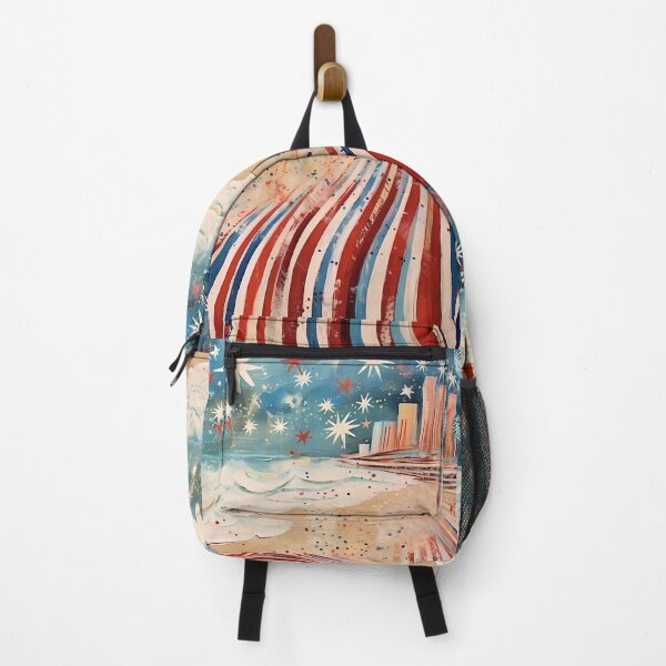 Item preview, 4th of July Red White and Blue beach, stars and stripes designed and sold by ZombiOctopi.