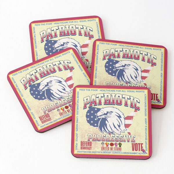 Item preview, PMD00912 Progressive Movement Designs vintage patriotic American eagle design shows you support democracy progressive goals for Progressives Democrats Independents Liberals designed and sold by ProgressiveLeft.