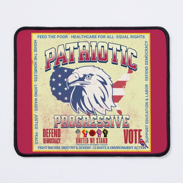 Item preview, PMD00912 Progressive Movement Designs vintage patriotic American eagle design shows you support democracy progressive goals for Progressives Democrats Independents Liberals designed and sold by ProgressiveLeft.