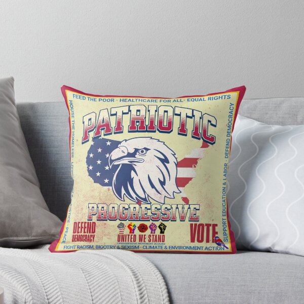 Item preview, PMD00912 Progressive Movement Designs vintage patriotic American eagle design shows you support democracy progressive goals for Progressives Democrats Independents Liberals designed and sold by ProgressiveLeft.