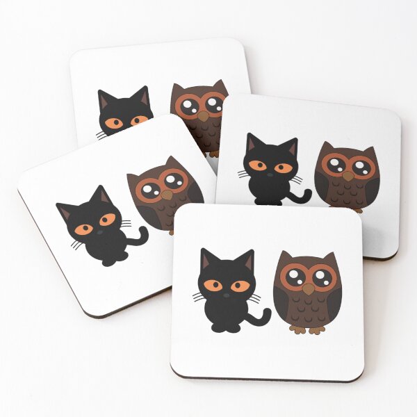 Item preview, a cat and an owl              designed and sold by zazlaen.