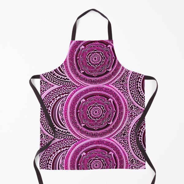 Item preview, Pink and white mandala swirl linograph folk art designed and sold by Earth Nature Creations.