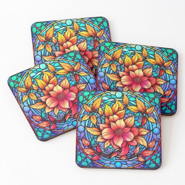 Item preview, Light Blossoms: A Stained Glass That Enhances with Delicate Floral Forms designed and sold by RetroRevivals.