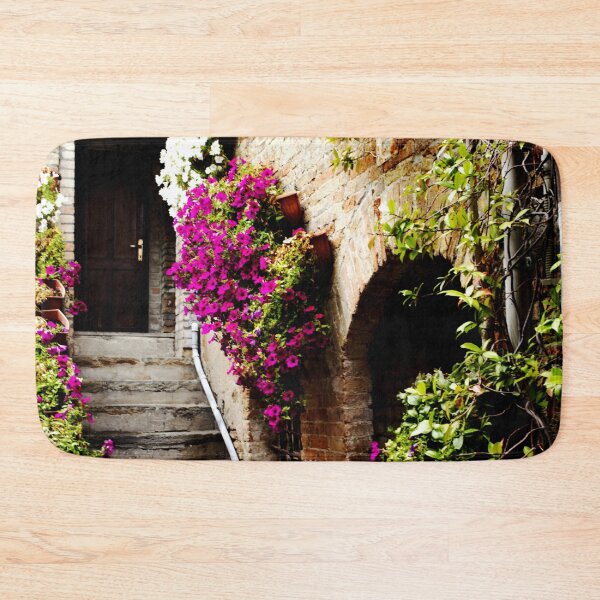 Item preview, Italian stone house full of colorful flowers designed and sold by Michaelerch.