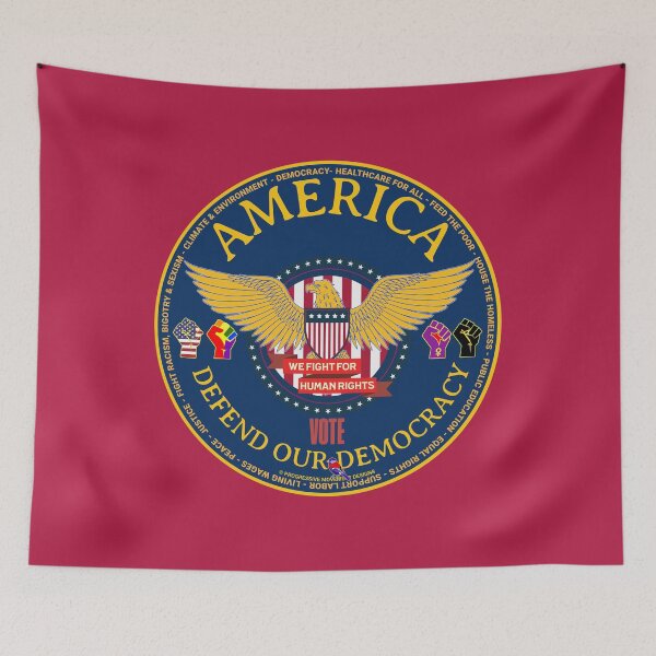 Aperçu de l'œuvre PMD00915 Le design patriotique de l'aigle américain de Progressive Movement Designs montre que vous soutenez la démocratie et les objectifs progressistes des progressistes, des démocrates, des indépendants et des libéraux créée et vendue par ProgressiveLeft.