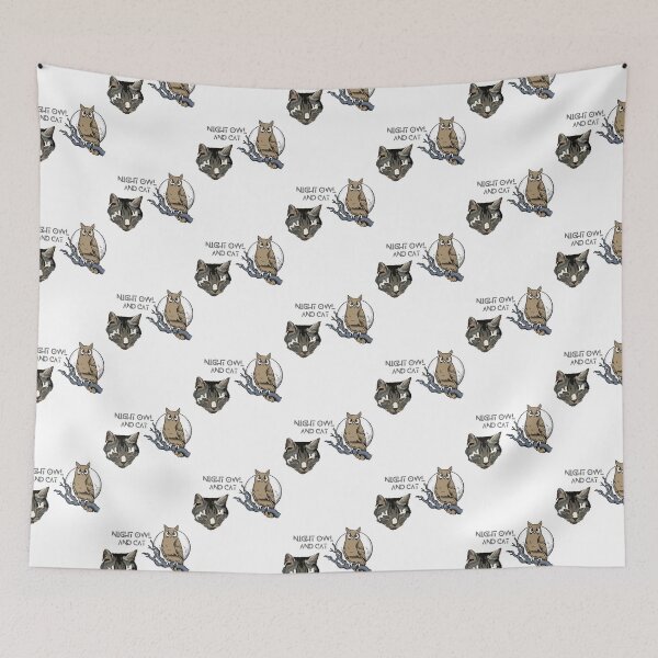 Item preview, A Cute Cat and an Owl   designed and sold by zazlaen.
