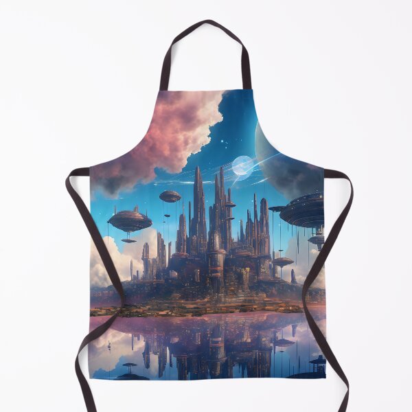 Item preview, Celestial City: A Surreal Landscape of Futuristic Architecture and Lights Reflected in the Waters designed and sold by InsaneLEDP.