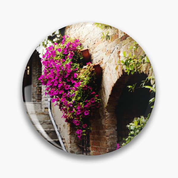 Item preview, Italian stone house full of colorful flowers designed and sold by Michaelerch.