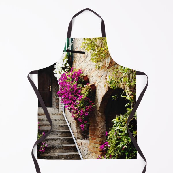 Item preview, Italian stone house full of colorful flowers designed and sold by Michaelerch.
