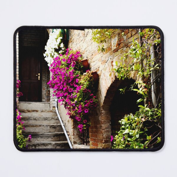 Item preview, Italian stone house full of colorful flowers designed and sold by Michaelerch.