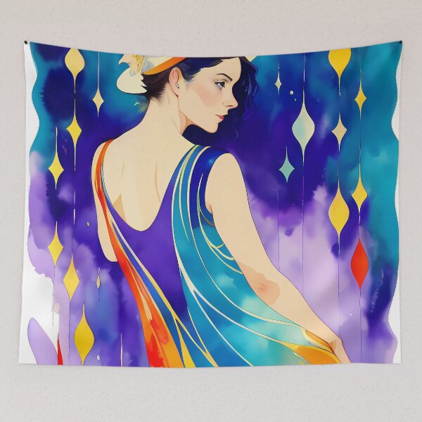 Item preview, Rainbow Elegance - Captivating Portrait of a Lady designed and sold by GalihDA.