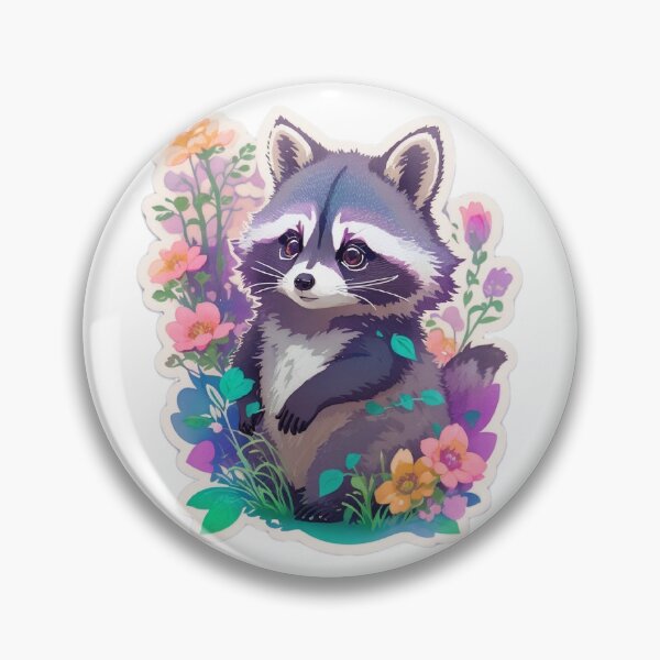 Artikelvorschau, Wunderlicher Waschbär mit Aquarellblumen entworfen und verkauft von jmccur.