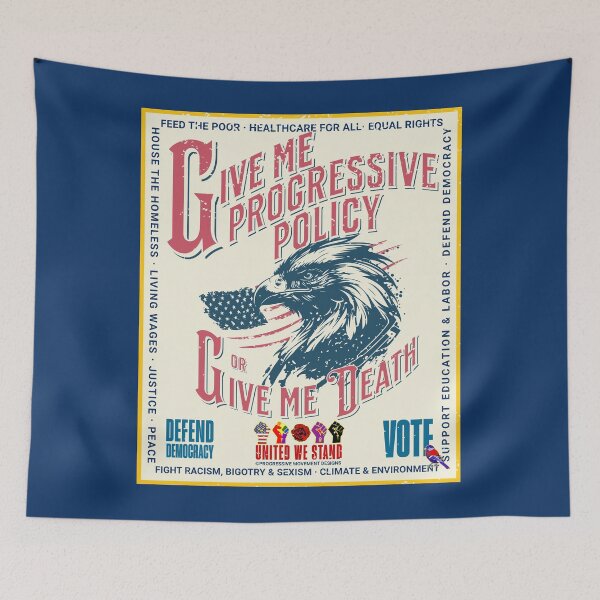 Item preview, PMD00918 Progressive Movement Designs patriotic American flag eagle design shows you support democracy progressive goals for Progressives Democrats Independents Liberals designed and sold by ProgressiveLeft.