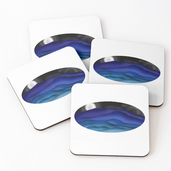Item preview, Night Blue Mountain oval designed and sold by AlmosFrostedArt.