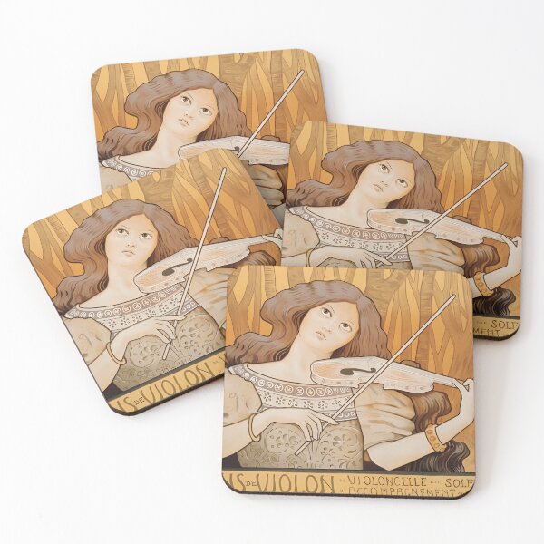 Item preview, Paul Berthon, Violin lessons, Art Nouveau designed and sold by NouveauEra.