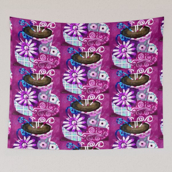 Item preview, Colorful Abstract Whimsical Cup of Coffee Folk Art designed and sold by oceanlady65.