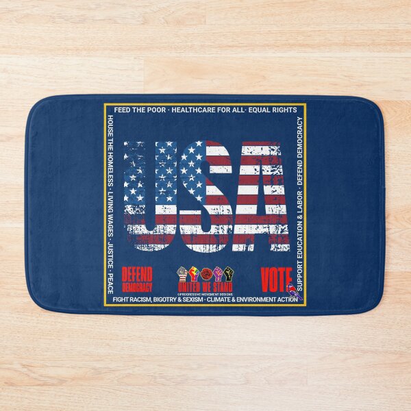 Item preview, PMD00920 Progressive Movement Designs patriotic American flag USA design shows you support democracy progressive goals for Progressives Democrats Independents Liberals designed and sold by ProgressiveLeft.