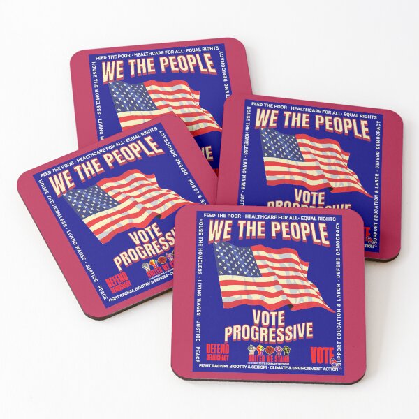 Item preview, PMD00921 Progressive Movement Designs patriotic American flag design shows you support democracy progressive goals for Progressives Democrats Independents Liberals designed and sold by ProgressiveLeft.