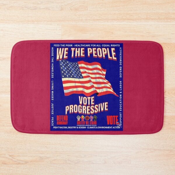 Item preview, PMD00921 Progressive Movement Designs patriotic American flag design shows you support democracy progressive goals for Progressives Democrats Independents Liberals designed and sold by ProgressiveLeft.