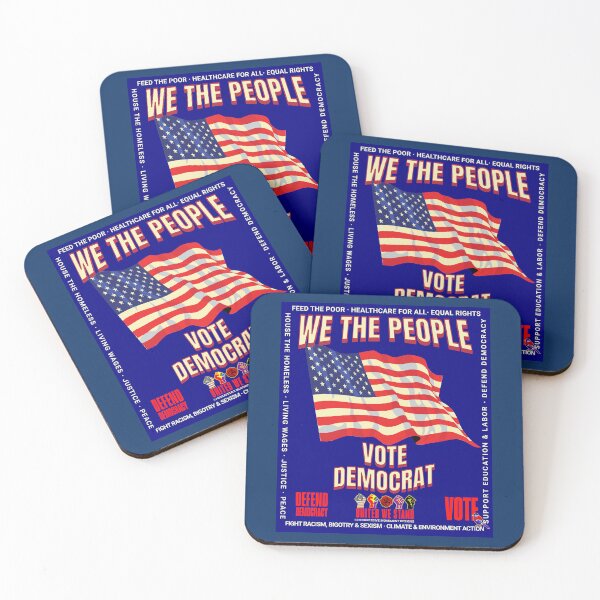 Item preview, PMD00922 Progressive Movement Designs patriotic American flag design shows you support democracy progressive goals for Progressives Democrats Independents Liberals designed and sold by ProgressiveLeft.
