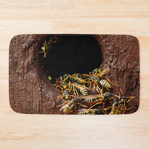 Item preview, Wasps nest in the wood hole - aggressive wasps going out from the nest designed and sold by Michaelerch.