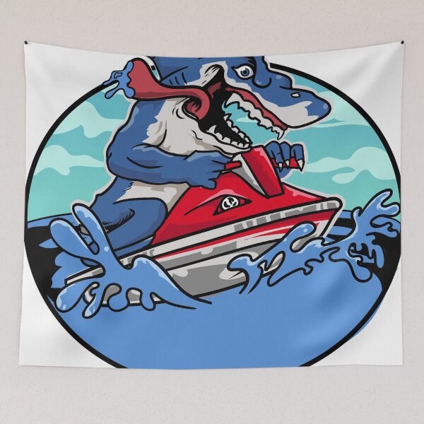 Aperçu de l'œuvre furieux SHARK RIDING JET SKI créée et vendue par AdyKurniawan.