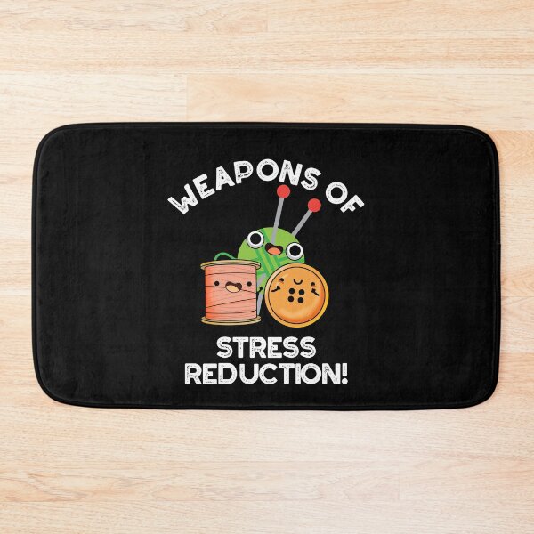 Item preview, Weapons Of Stress Reduction Funny Knitting Puns (Dark BG) designed and sold by punnybone.