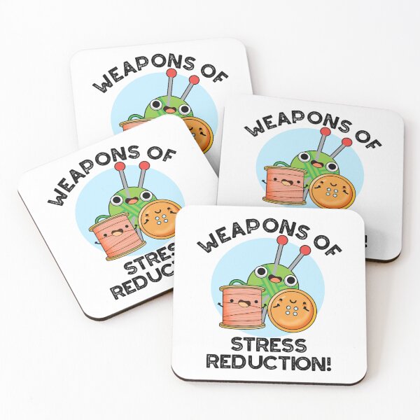 Item preview, Weapons Of Stress Reduction Funny Knitting Puns  designed and sold by punnybone.