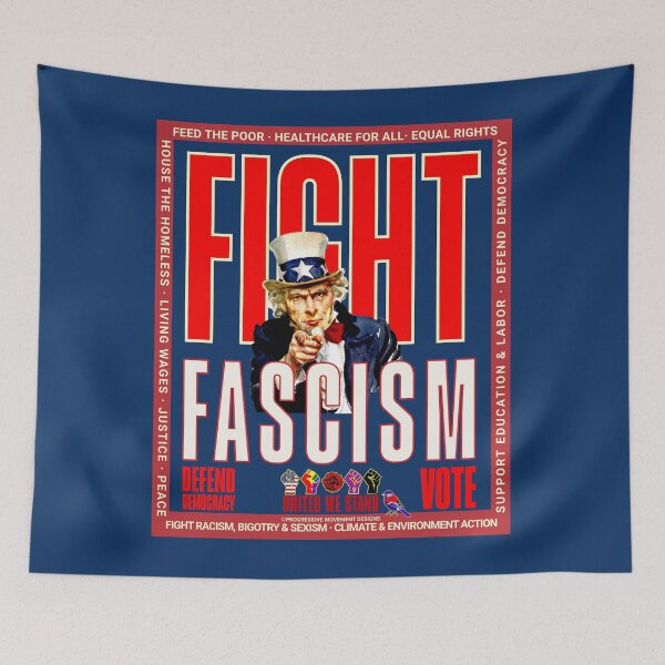 Item preview, PMD00924 Progressive Movement Designs patriotic American fight fascism design shows you support democracy progressive goals for Progressives Democrats Independents Liberals designed and sold by ProgressiveLeft.