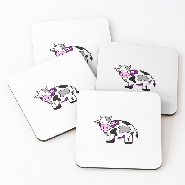 Item preview, Asexual and demisexual flag cow designed and sold by bookwoof.