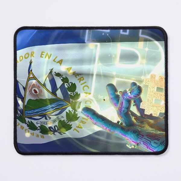 Item preview, El Salvador: Union of Symbols in an Illustration of the Bitcoin Flag and Logo with a Futuristic Touch designed and sold by Jhuvel.