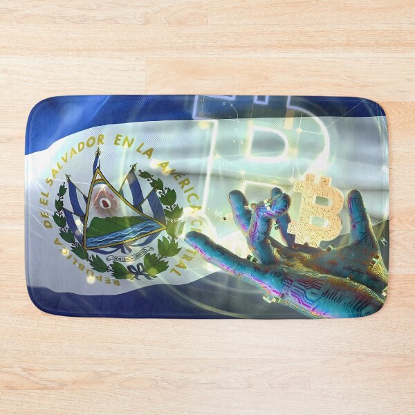 Item preview, El Salvador: Union of Symbols in an Illustration of the Bitcoin Flag and Logo with a Futuristic Touch designed and sold by Jhuvel.