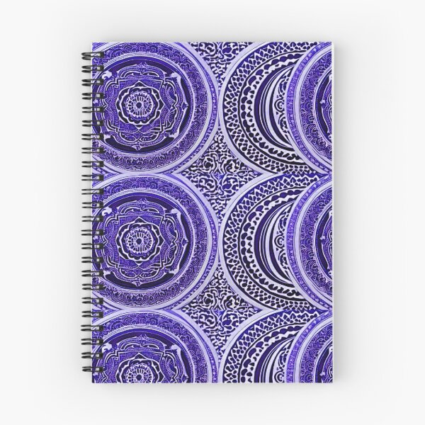 Item preview, Purple and white mandala swirl linograph folk art designed and sold by Earth Nature Creations.