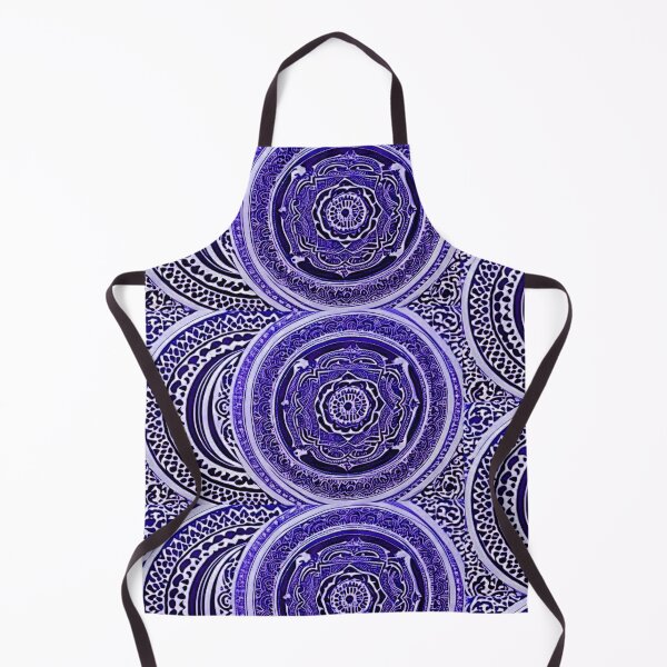 Item preview, Purple and white mandala swirl linograph folk art designed and sold by Earth Nature Creations.