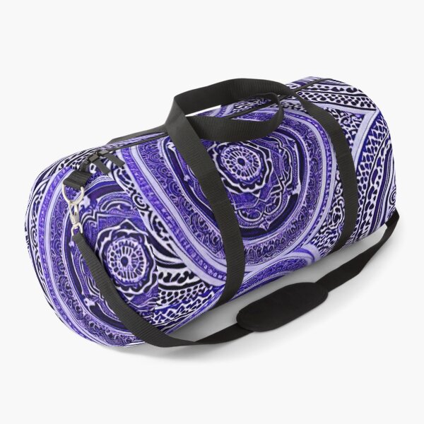 Item preview, Purple and white mandala swirl linograph folk art designed and sold by Earth Nature Creations.