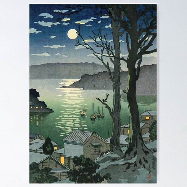 Item preview, Tsuchiya Koitsu Manazuru Harbor at night (1936) designed and sold by outdoorway.