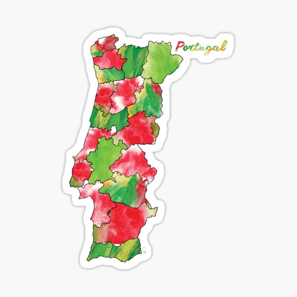 Illustrated map of Portugal Sticker by Heyleyni