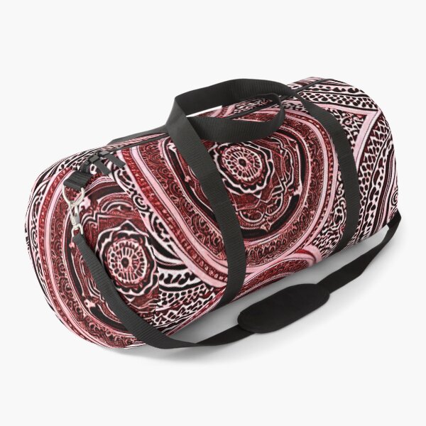 Item preview, Red and white mandala swirl linograph folk art designed and sold by Earth Nature Creations.