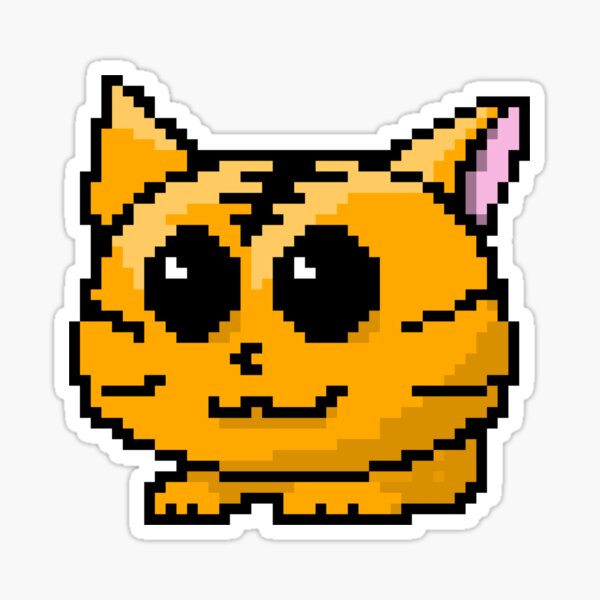 Cute Cat Pixel Art  Sticker for Sale by Jaade Santos Ferreira