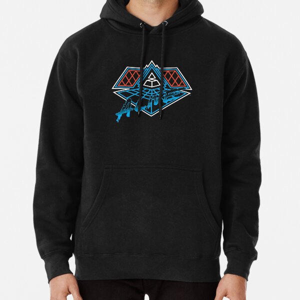 パーカー・フーディ [ROCK AMERICA] ROCK PULLOVER (DAFT PUNK GREY) Classic Daft Punk Logo Black Hoodie | Daft Punk Official