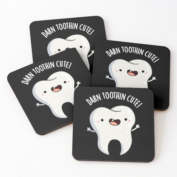 Item preview, Darn Tooth-in Cute Funny Tooth Puns (Dark BG) designed and sold by punnybone.
