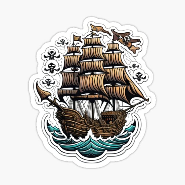 Pirate Art Sticker for Sale by NLDStudios