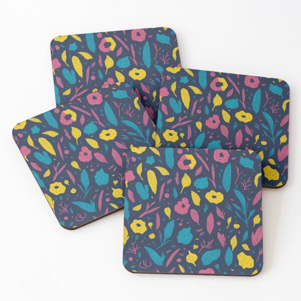 Item preview, Neon Flowers and Leaves Patttern designed and sold by kn-clothing.