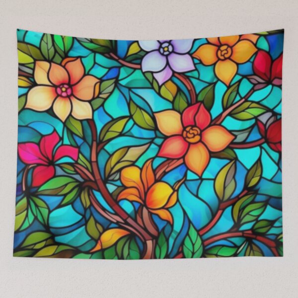 Item preview, Blossoming Masterpieces: An Artistic Journey through Floral Stained Glass designed and sold by RetroRevivals.