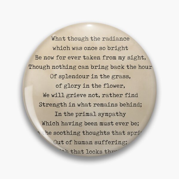 Item preview, Splendour In The Grass - William Wordsworth Poem - Literature - Typewriter Print 1 - Vintage designed and sold by Studio Grafiikka.